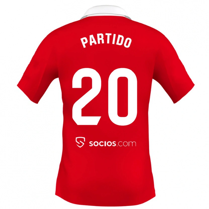 Danxen Kinder Paula Partido #20 Rot Weiß Grau Auswärtstrikot Trikot 2025/26 T-Shirt