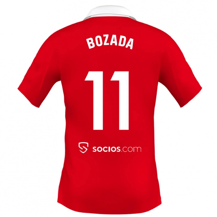 Danxen Kinder José Antonio Bozada #11 Rot Weiß Grau Auswärtstrikot Trikot 2025/26 T-Shirt