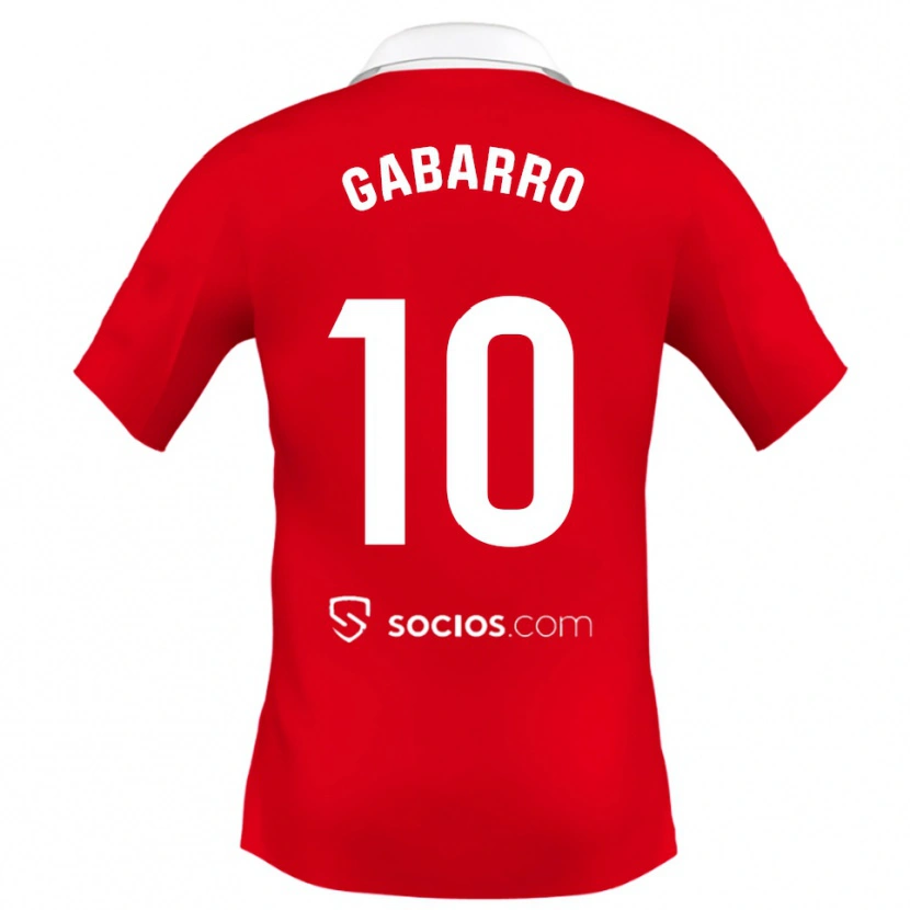 Danxen Kinder María Inmaculada Gabarro Romero #10 Rot Weiß Grau Auswärtstrikot Trikot 2025/26 T-Shirt