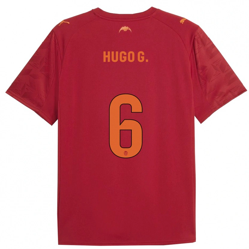 Danxen Kinder Hugo Guillamón #6 Rot Orange Auswärtstrikot Trikot 2025/26 T-Shirt