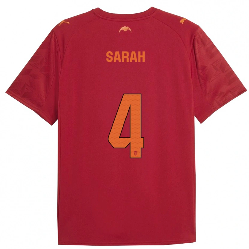 Danxen Kinder Sarah Hagg #4 Rot Orange Auswärtstrikot Trikot 2025/26 T-Shirt