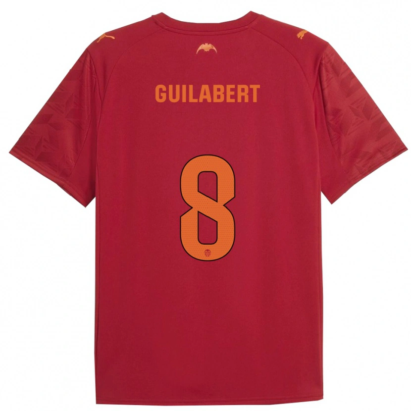 Danxen Kinder Mario Guilabert #8 Rot Orange Auswärtstrikot Trikot 2025/26 T-Shirt