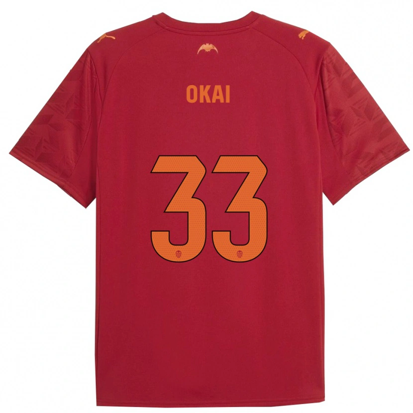 Danxen Kinder Leslie Okai #33 Rot Orange Auswärtstrikot Trikot 2025/26 T-Shirt