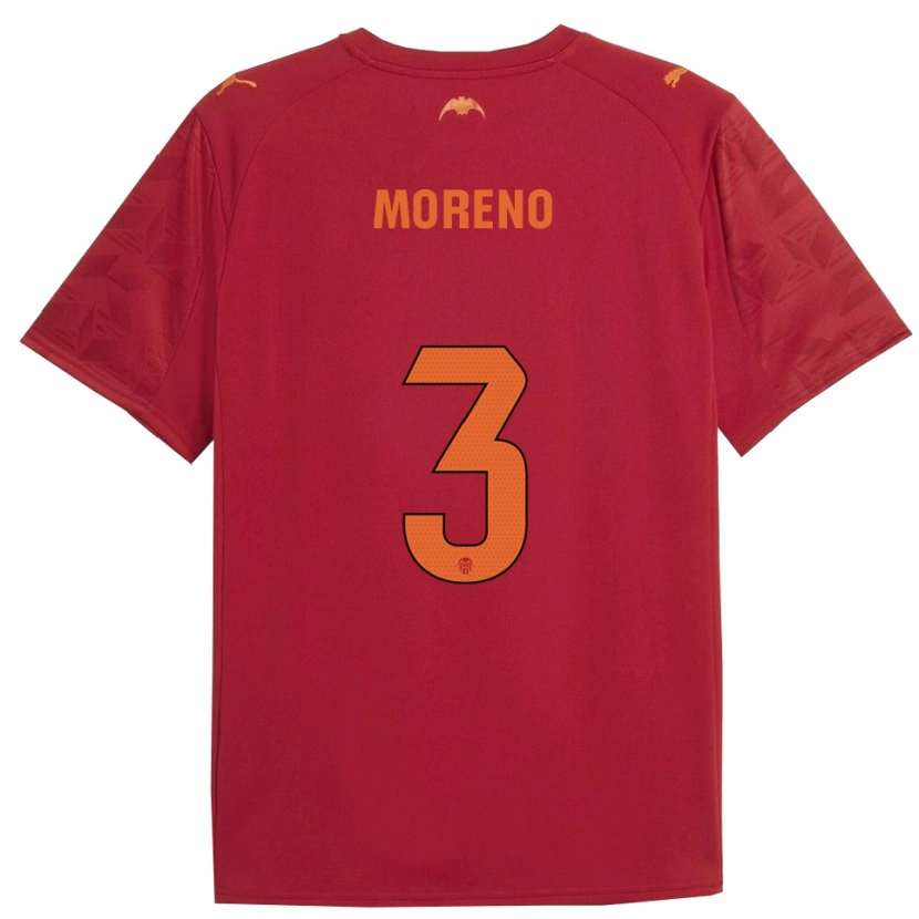 Danxen Kinder Diego Moreno #3 Rot Orange Auswärtstrikot Trikot 2025/26 T-Shirt