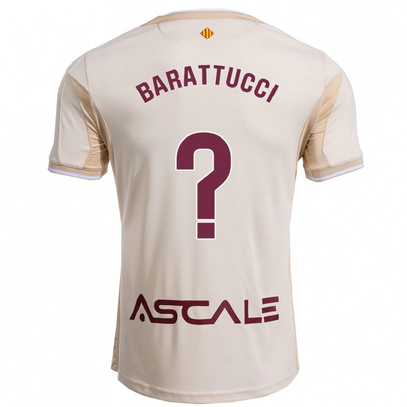 Danxen Kinder Nico Barattucci #0 Cremeweiß Burgunderrot Auswärtstrikot Trikot 2025/26 T-Shirt