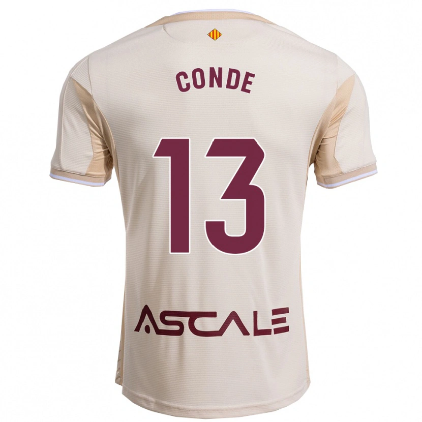 Danxen Kinder Diego Conde #13 Cremeweiß Burgunderrot Auswärtstrikot Trikot 2025/26 T-Shirt