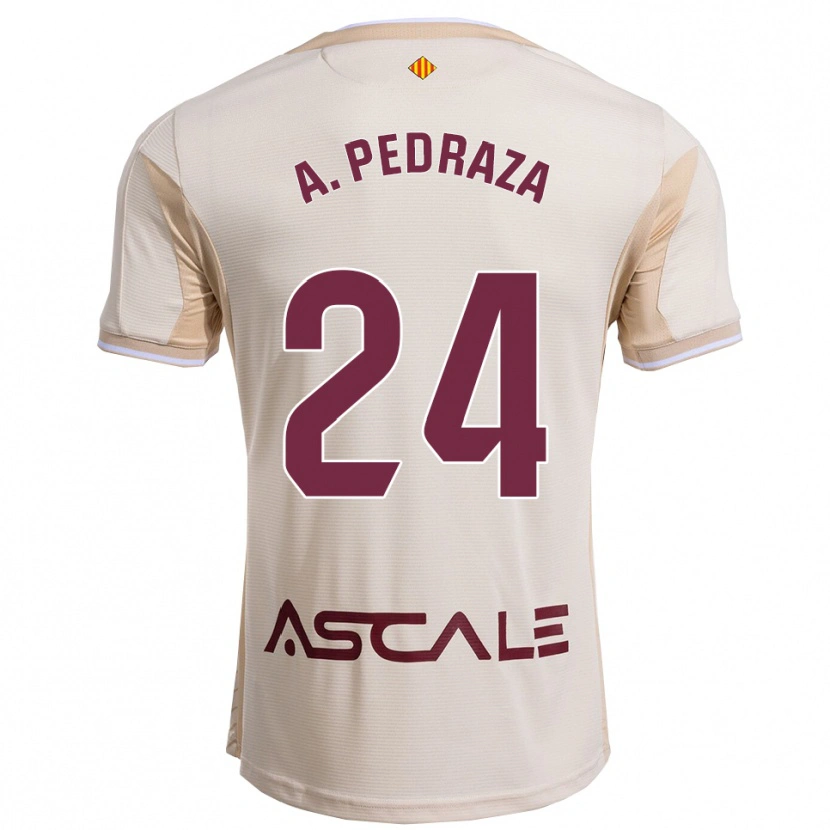 Danxen Kinder Alfonso Pedraza #24 Cremeweiß Burgunderrot Auswärtstrikot Trikot 2025/26 T-Shirt