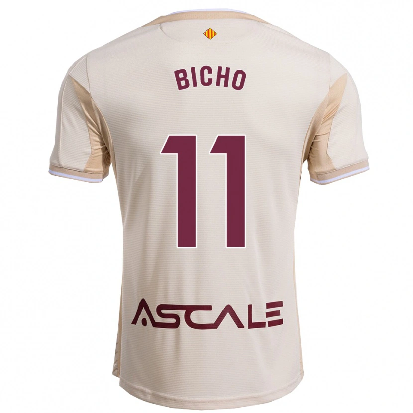 Danxen Kinder Bicho #11 Cremeweiß Burgunderrot Auswärtstrikot Trikot 2025/26 T-Shirt