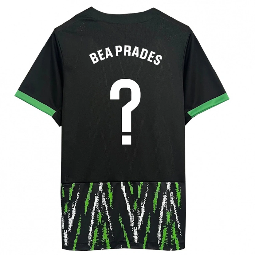 Danxen Kinder Beatriz Prades Insa #0 Schwarz Grün Auswärtstrikot Trikot 2025/26 T-Shirt