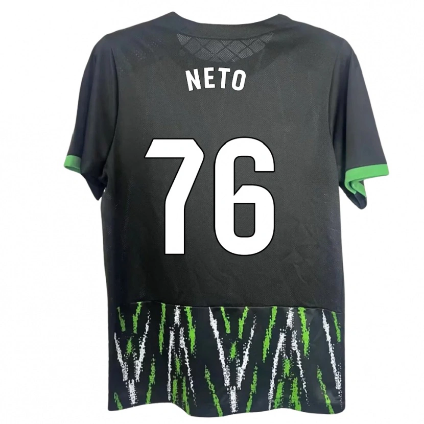 Danxen Kinder Martim Neto #76 Schwarz Grün Auswärtstrikot Trikot 2025/26 T-Shirt