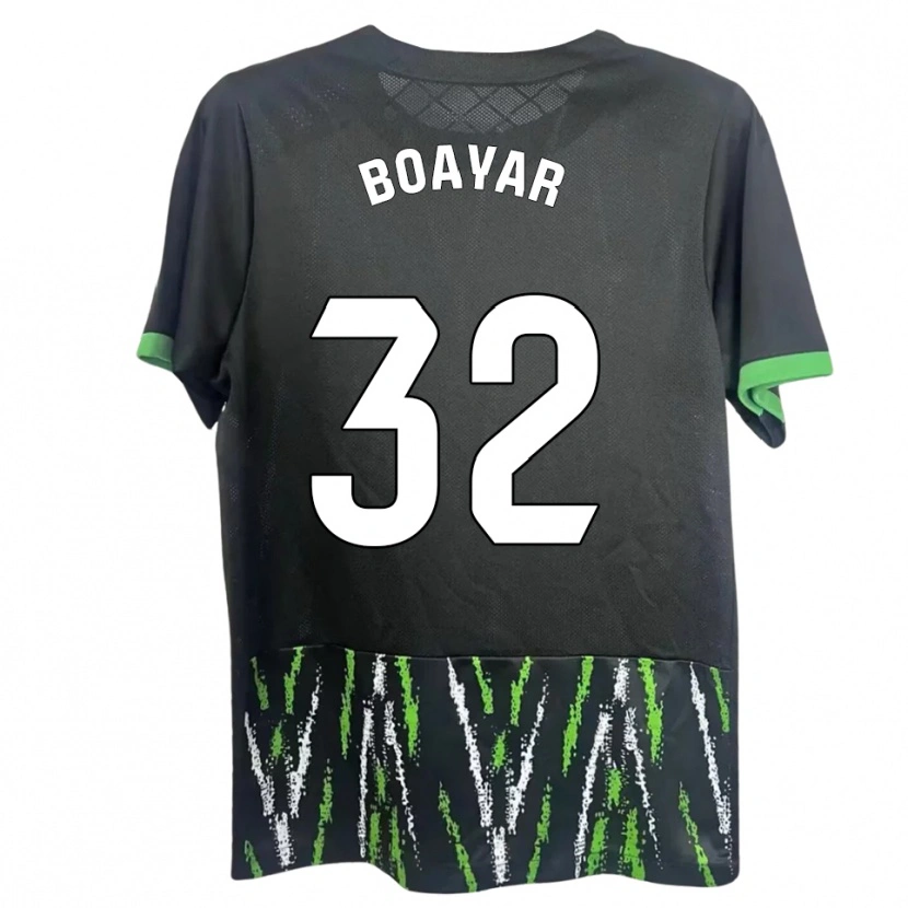 Danxen Kinder Adam Boayar #32 Schwarz Grün Auswärtstrikot Trikot 2025/26 T-Shirt