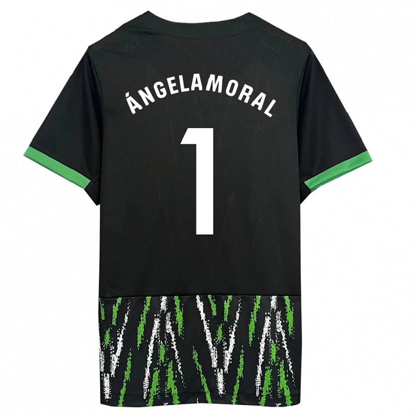 Danxen Kinder Ángela Moral Ferrer #1 Schwarz Grün Auswärtstrikot Trikot 2025/26 T-Shirt