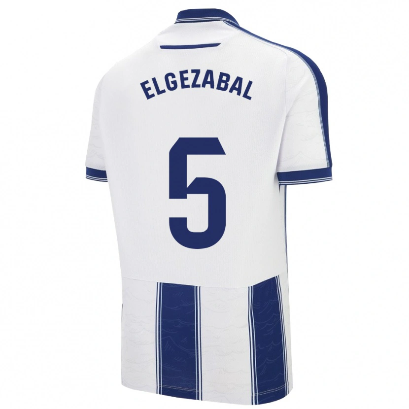Danxen Kinder Unai Elgezabal #5 Marine Weiß Auswärtstrikot Trikot 2025/26 T-Shirt