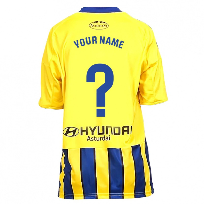 Danxen Kinder Ihren Namen #0 Gelb Blau Auswärtstrikot Trikot 2025/26 T-Shirt