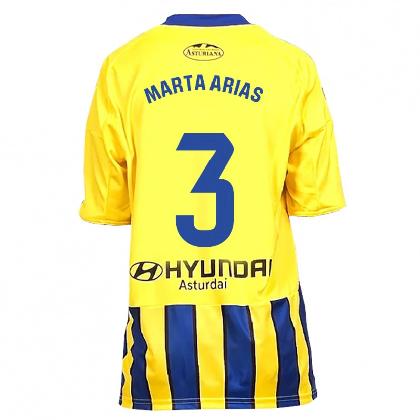 Danxen Kinder Marta Arias #3 Gelb Blau Auswärtstrikot Trikot 2025/26 T-Shirt