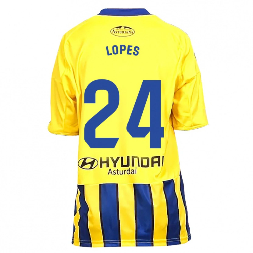 Danxen Kinder Marcos Lopes #24 Gelb Blau Auswärtstrikot Trikot 2025/26 T-Shirt