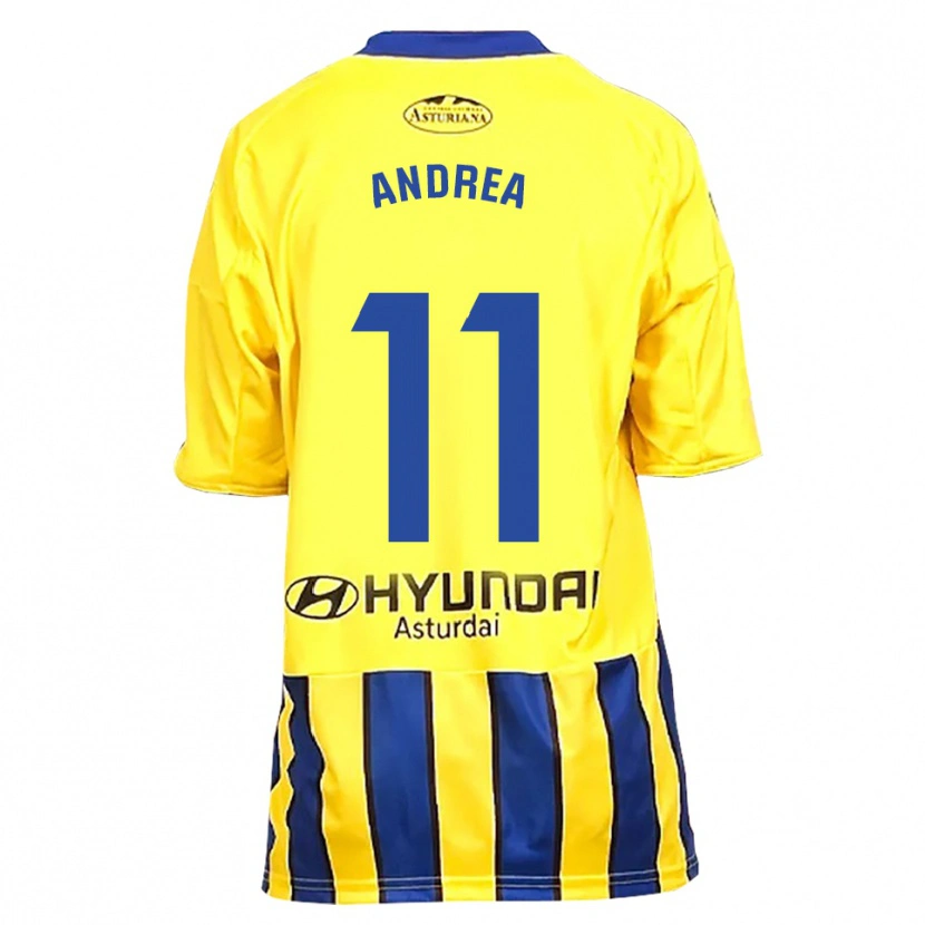 Danxen Kinder Andrea Sordo Gutierrez #11 Gelb Blau Auswärtstrikot Trikot 2025/26 T-Shirt