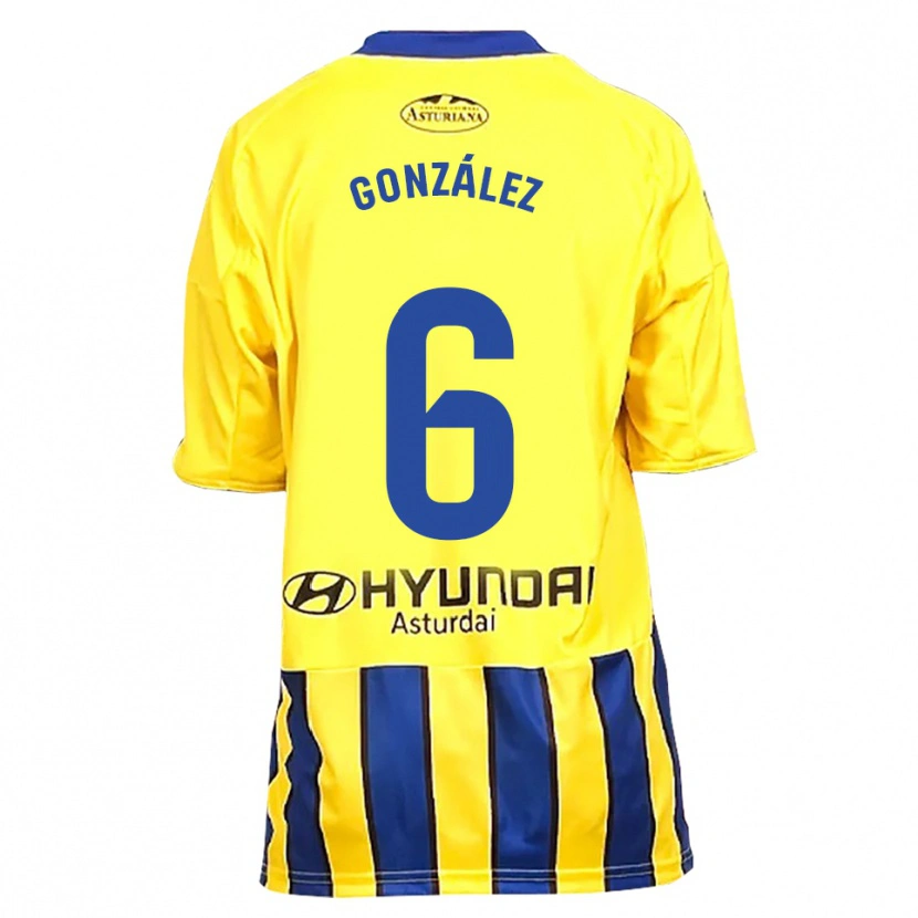 Danxen Kinder Yayo González #6 Gelb Blau Auswärtstrikot Trikot 2025/26 T-Shirt