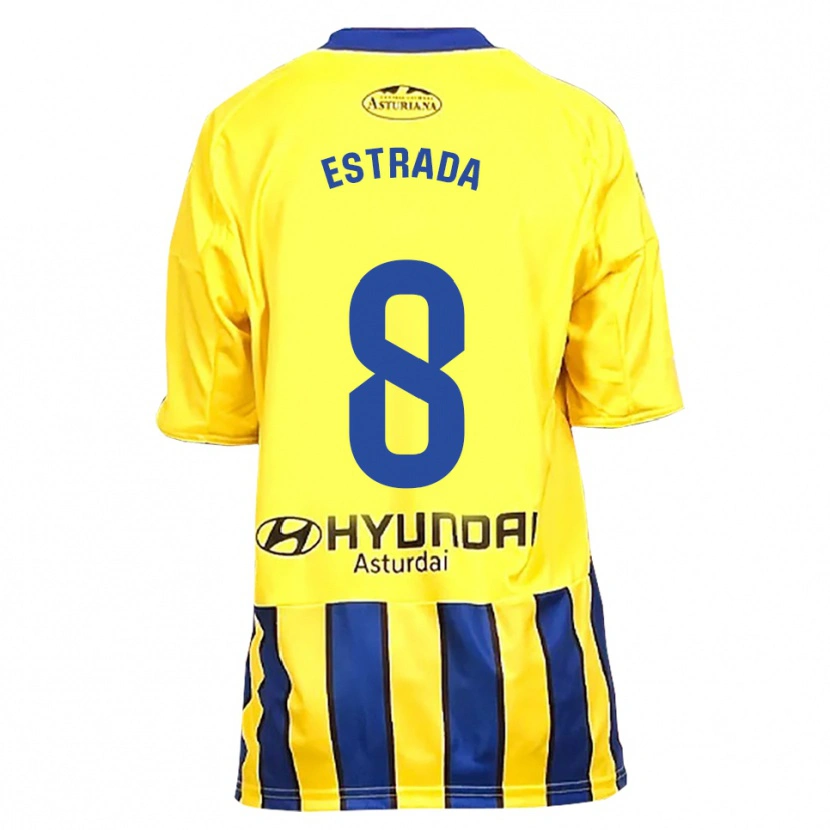 Danxen Kinder Nacho Estrada #8 Gelb Blau Auswärtstrikot Trikot 2025/26 T-Shirt