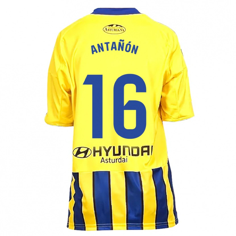 Danxen Kinder Lucas Antañón #16 Gelb Blau Auswärtstrikot Trikot 2025/26 T-Shirt