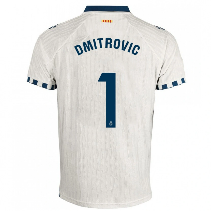 Danxen Kinder Marko Dmitrovic #1 Weiß Blau Auswärtstrikot Trikot 2025/26 T-Shirt