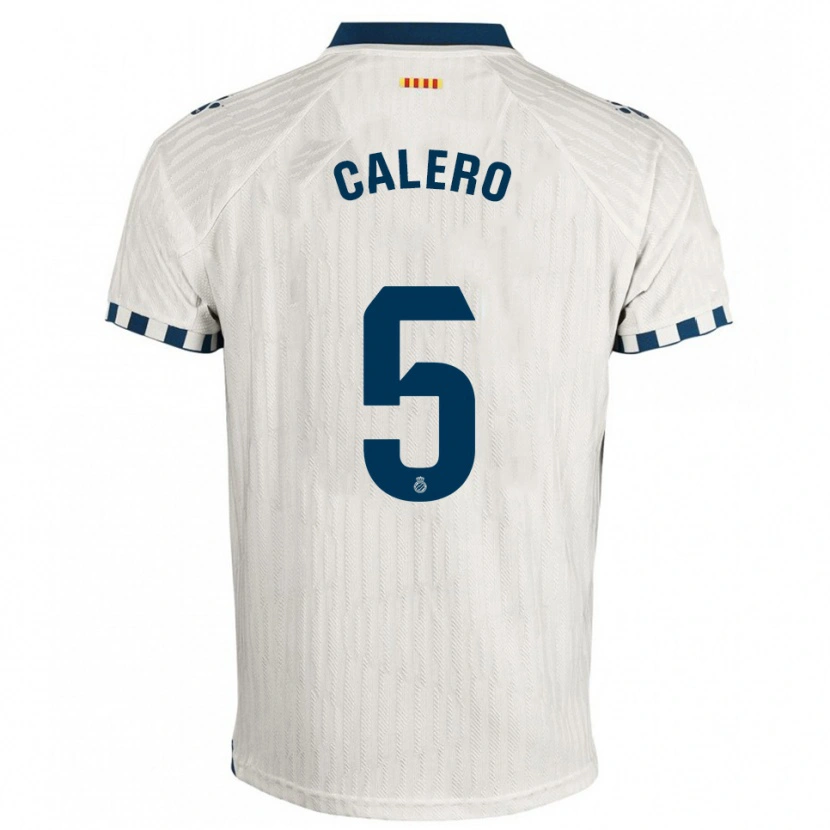 Danxen Kinder Fernando Calero #5 Weiß Blau Auswärtstrikot Trikot 2025/26 T-Shirt