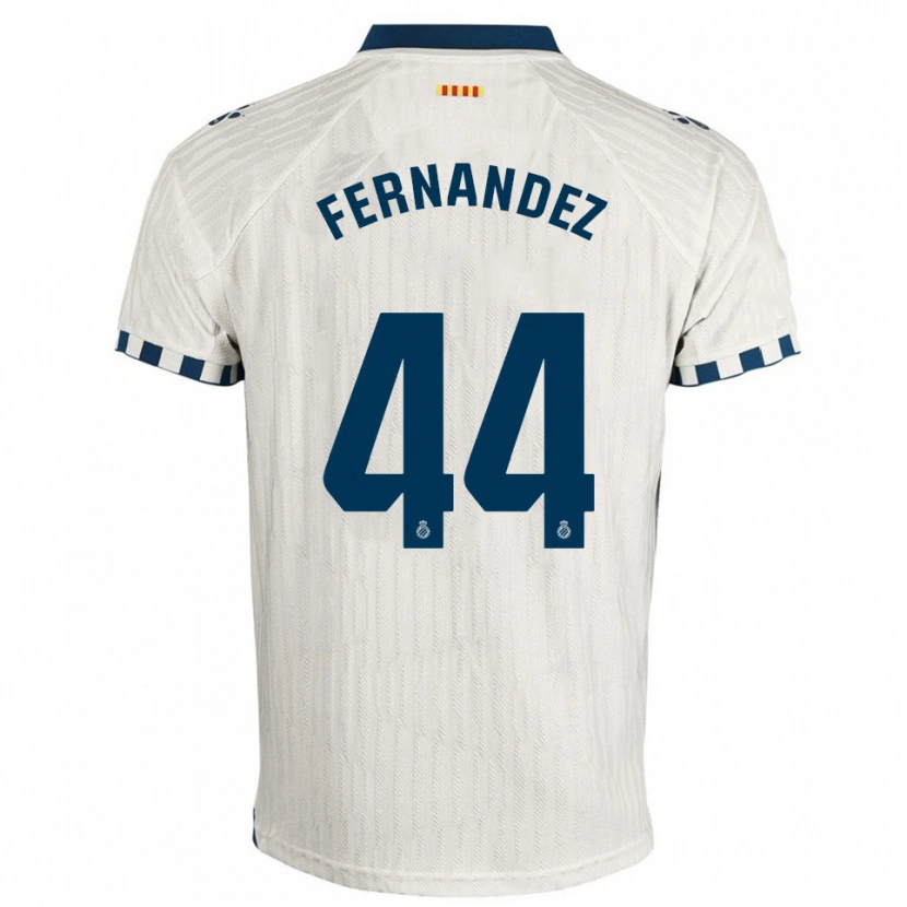 Danxen Kinder Marcos Fernández #44 Weiß Blau Auswärtstrikot Trikot 2025/26 T-Shirt