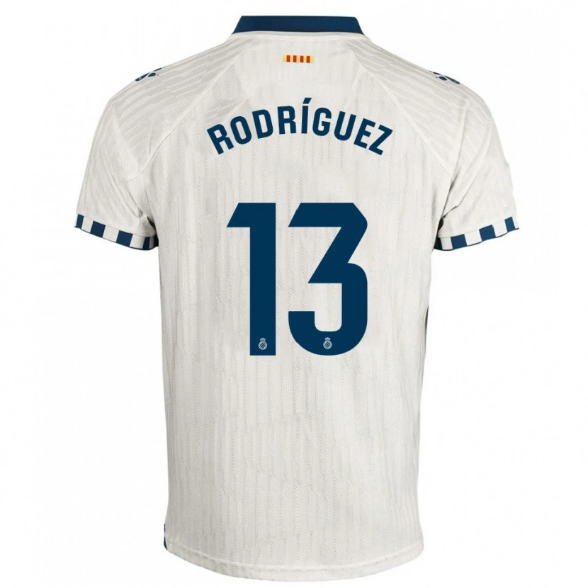 Danxen Kinder Joel Rodríguez #13 Weiß Blau Auswärtstrikot Trikot 2025/26 T-Shirt