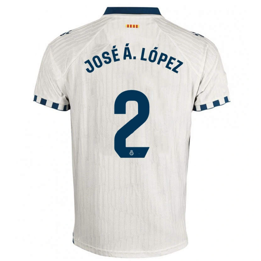 Danxen Kinder José Ángel López #2 Weiß Blau Auswärtstrikot Trikot 2025/26 T-Shirt