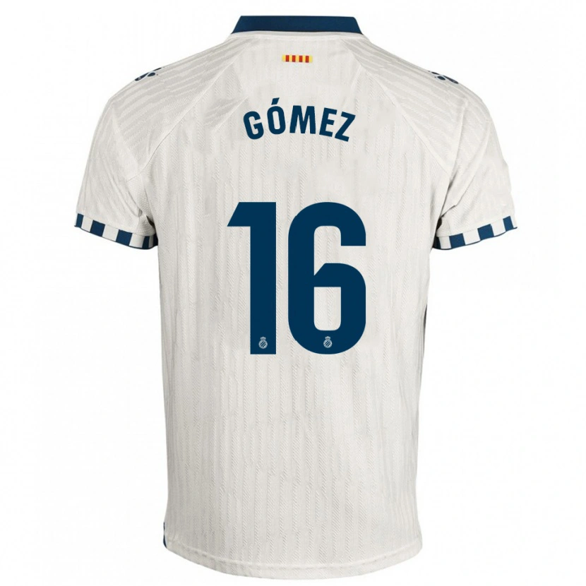 Danxen Kinder Ferran Gómez #16 Weiß Blau Auswärtstrikot Trikot 2025/26 T-Shirt