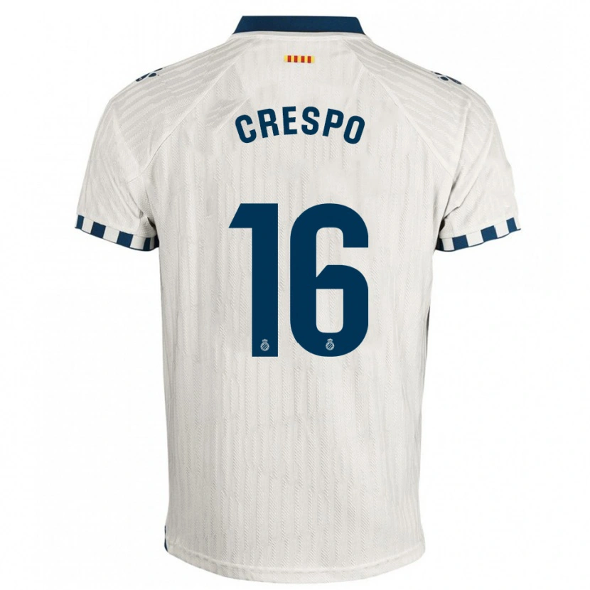 Danxen Kinder Hugo Crespo #16 Weiß Blau Auswärtstrikot Trikot 2025/26 T-Shirt