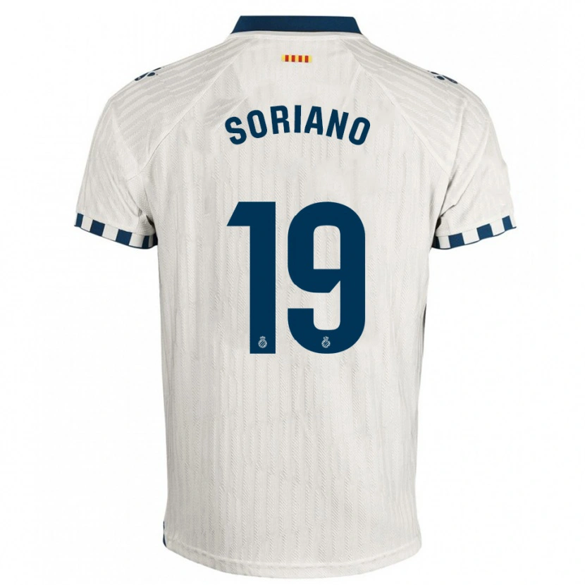 Danxen Kinder Aarón Soriano #19 Weiß Blau Auswärtstrikot Trikot 2025/26 T-Shirt