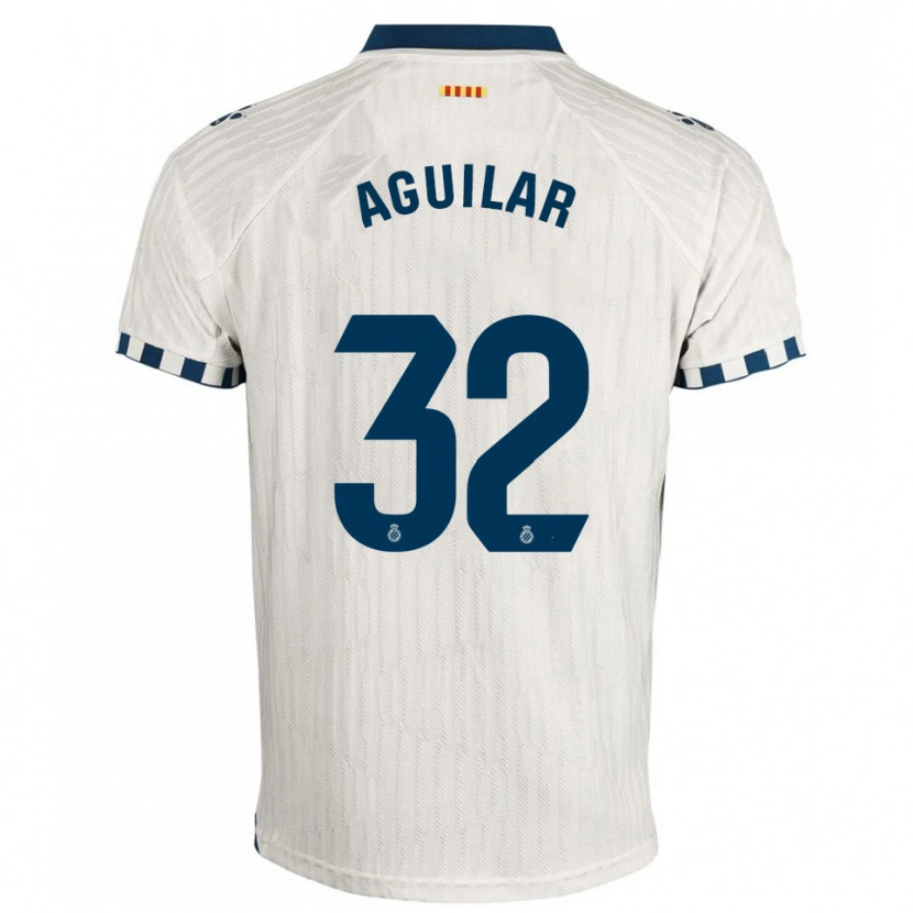 Danxen Kinder Rubén Aguilar #32 Weiß Blau Auswärtstrikot Trikot 2025/26 T-Shirt
