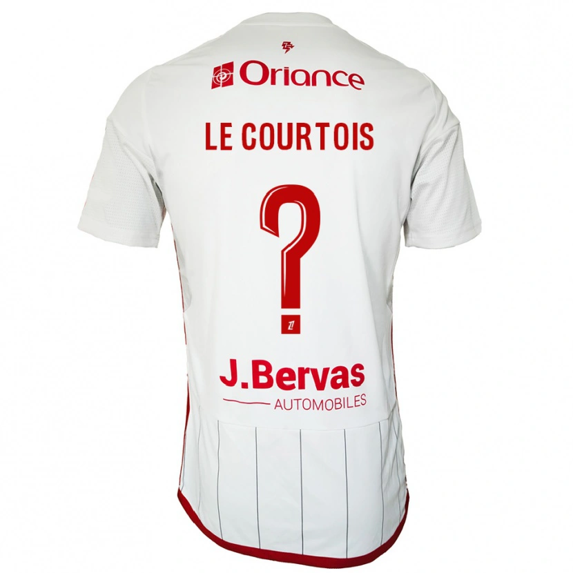 Danxen Kinder Loan Le Courtois #0 Weiß Rot Auswärtstrikot Trikot 2025/26 T-Shirt
