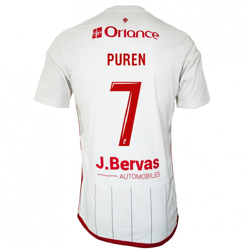 Danxen Kinder Matthieu Puren #7 Weiß Rot Auswärtstrikot Trikot 2025/26 T-Shirt