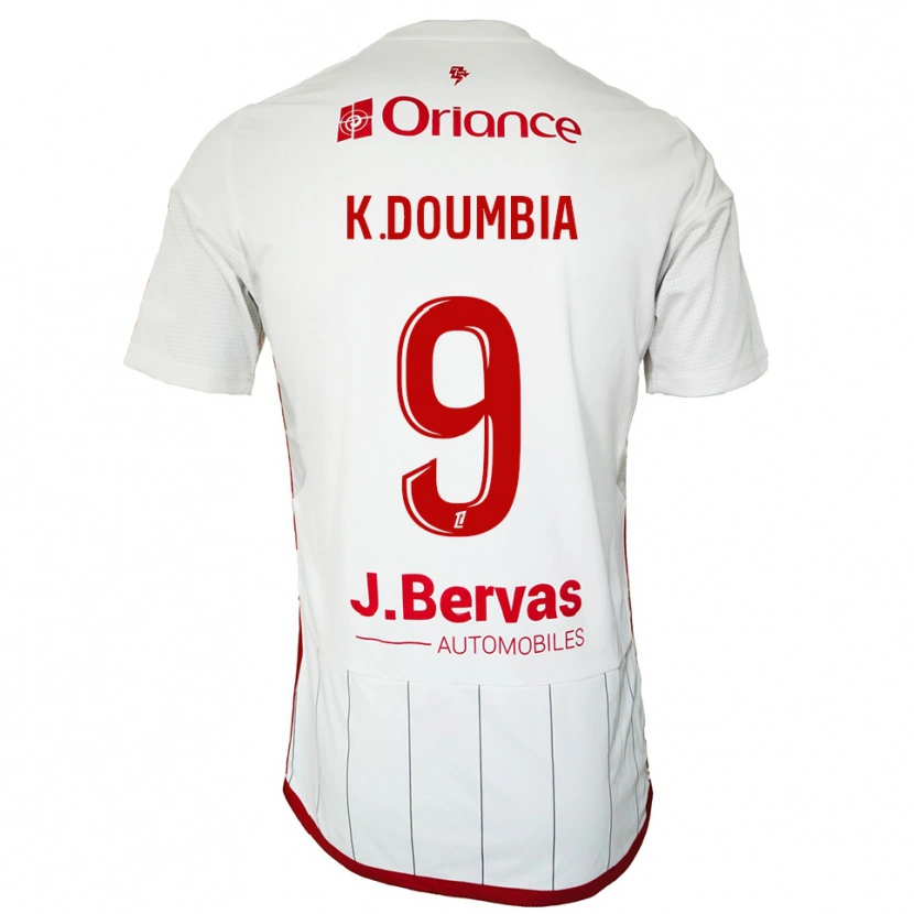 Danxen Kinder Kamory Doumbia #9 Weiß Rot Auswärtstrikot Trikot 2025/26 T-Shirt