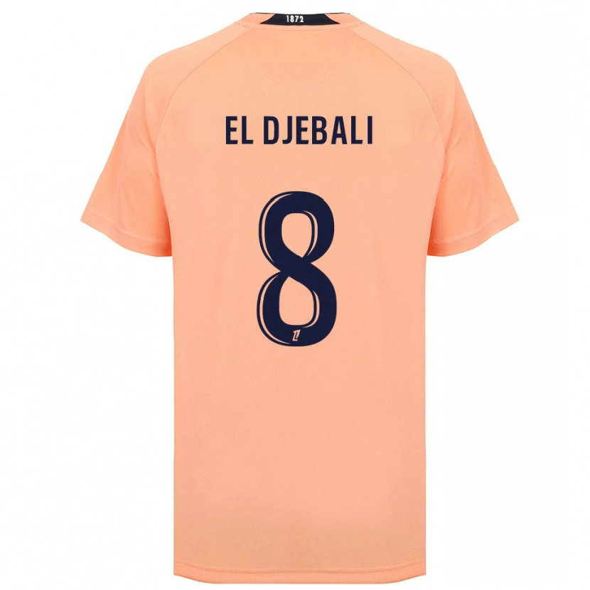 Danxen Kinder Rayan El Djebali #8 Orange Marineblau Auswärtstrikot Trikot 2025/26 T-Shirt