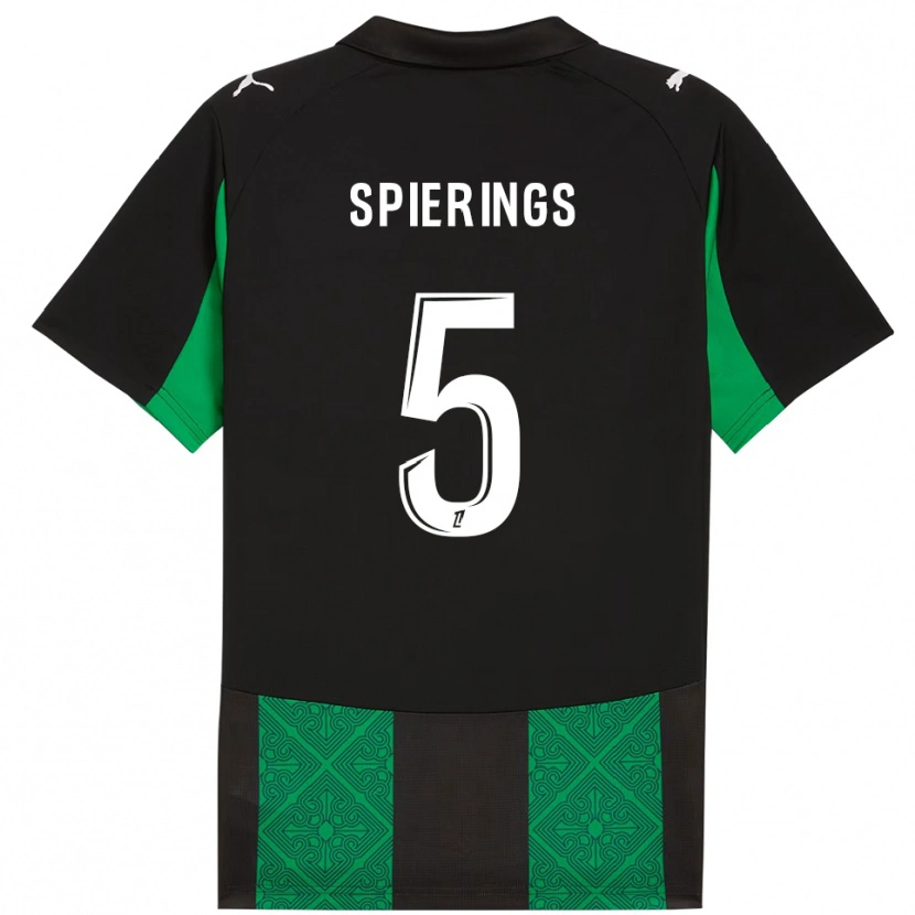 Danxen Kinder Stijn Spierings #5 Schwarz Grün Auswärtstrikot Trikot 2025/26 T-Shirt