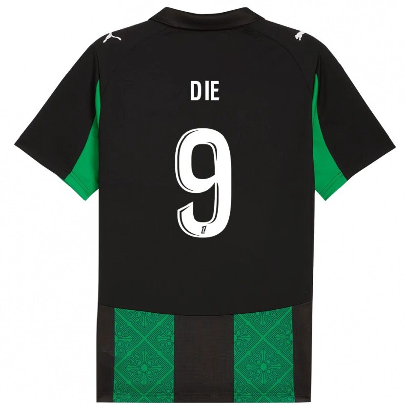 Danxen Kinder Samuel Dié #9 Schwarz Grün Auswärtstrikot Trikot 2025/26 T-Shirt