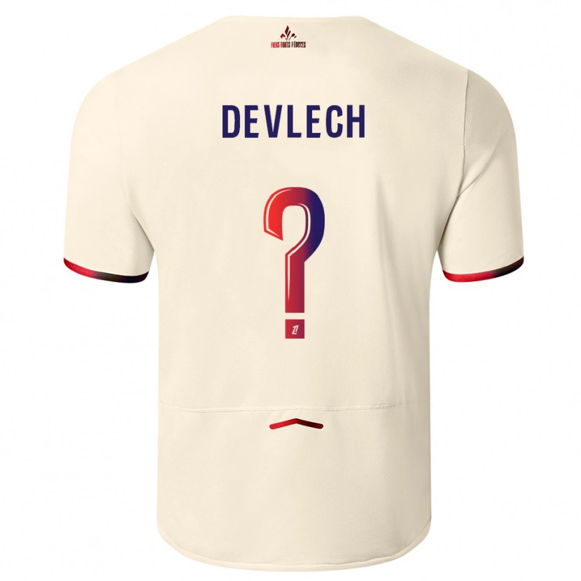 Danxen Kinder Gwenaëlle Devleesschauwer #0 Cremeweiß Rot Auswärtstrikot Trikot 2025/26 T-Shirt