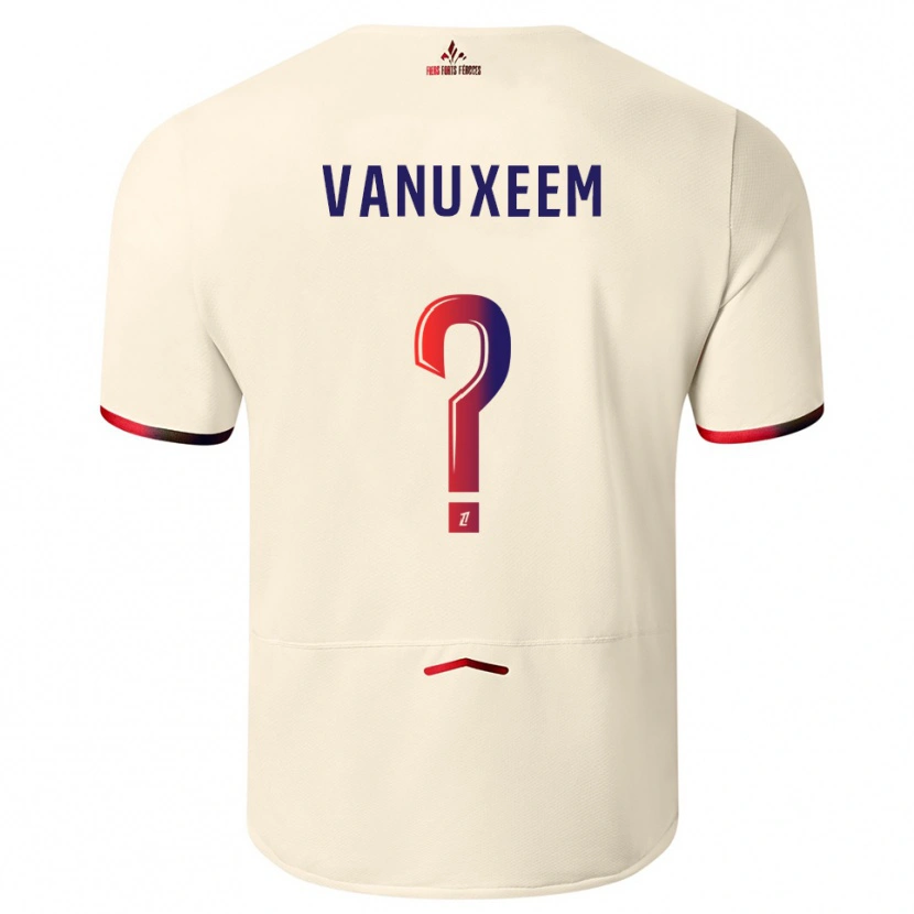 Danxen Kinder Joséphine Vanuxeem #0 Cremeweiß Rot Auswärtstrikot Trikot 2025/26 T-Shirt