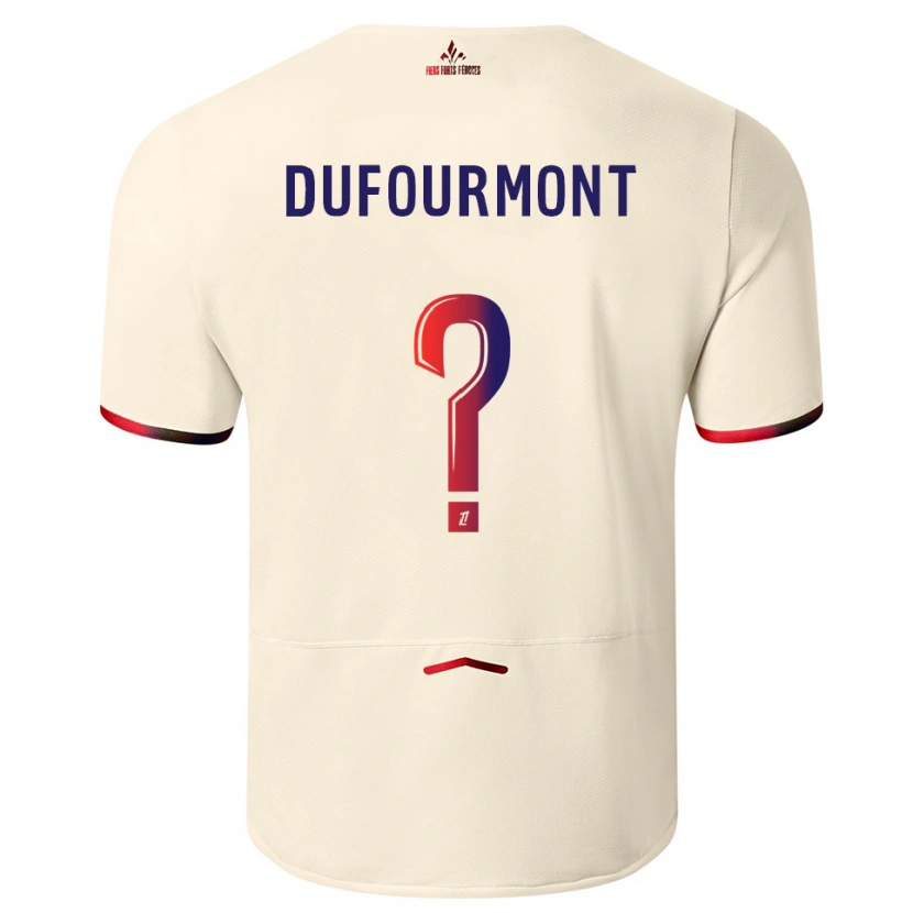 Danxen Kinder Eléa Dufourmont #0 Cremeweiß Rot Auswärtstrikot Trikot 2025/26 T-Shirt