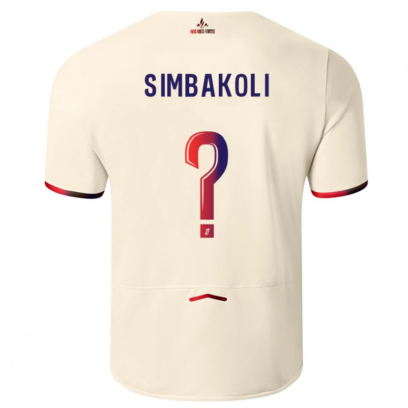 Danxen Kinder Mamadou Simbakoli #0 Cremeweiß Rot Auswärtstrikot Trikot 2025/26 T-Shirt