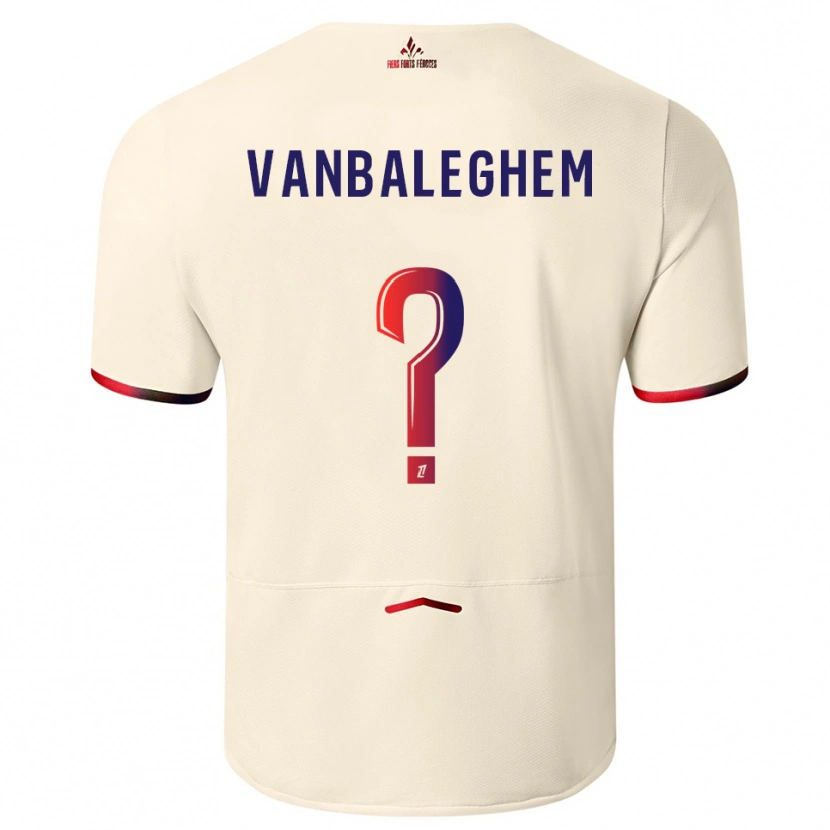 Danxen Kinder Valentin Vanbaleghem #0 Cremeweiß Rot Auswärtstrikot Trikot 2025/26 T-Shirt