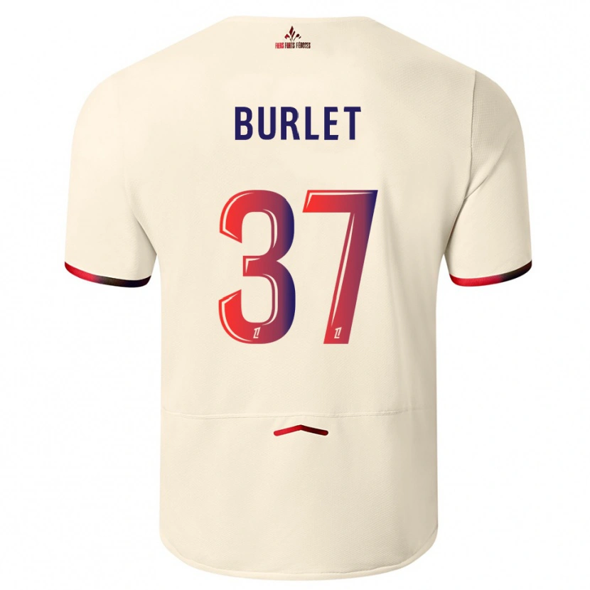 Danxen Kinder Vincent Burlet #37 Cremeweiß Rot Auswärtstrikot Trikot 2025/26 T-Shirt