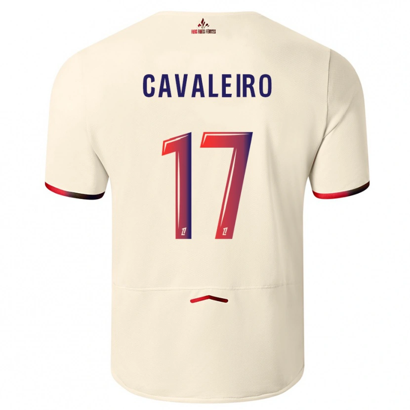 Danxen Kinder Ivan Cavaleiro #17 Cremeweiß Rot Auswärtstrikot Trikot 2025/26 T-Shirt