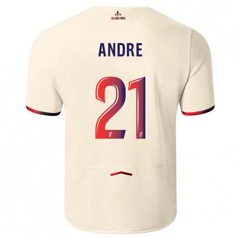 Danxen Kinder Benjamin André #21 Cremeweiß Rot Auswärtstrikot Trikot 2025/26 T-Shirt