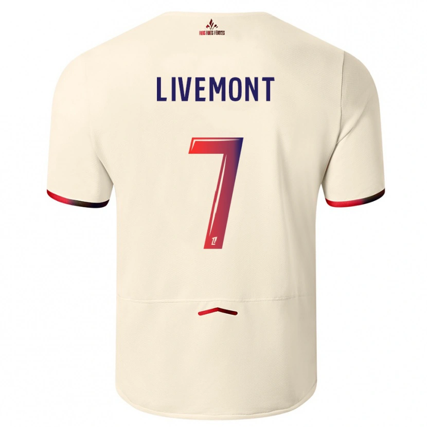 Danxen Kinder Antoine Livemont #7 Cremeweiß Rot Auswärtstrikot Trikot 2025/26 T-Shirt