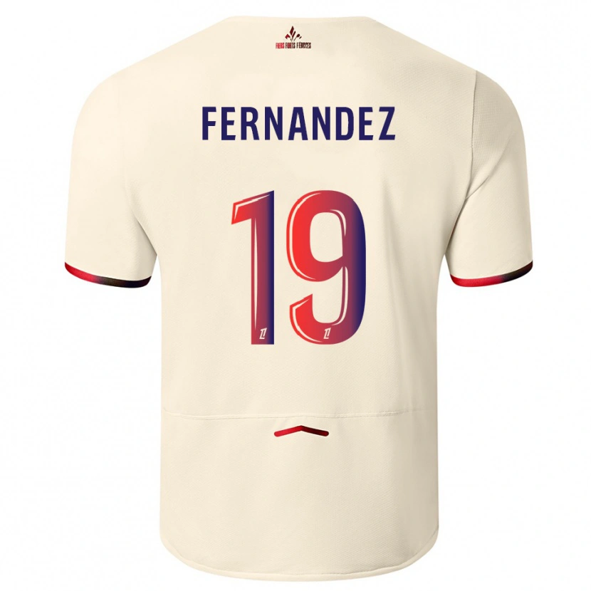 Danxen Kinder Matías Fernández-Pardo #19 Cremeweiß Rot Auswärtstrikot Trikot 2025/26 T-Shirt