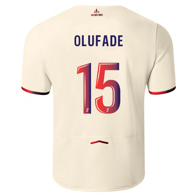 Danxen Kinder Kingsley Olufade #15 Cremeweiß Rot Auswärtstrikot Trikot 2025/26 T-Shirt